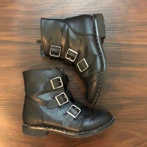 Buckle Accent Combat Boots